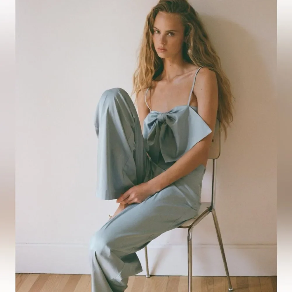 Zara satin effect bow crop top - Picture 3 of 8